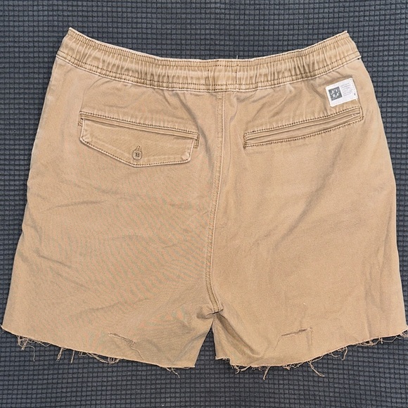LIMITED TIME $4 ITEM!! Lira Men's Khaki Distressed Shorts with Black Drawstring - Picture 3 of 4